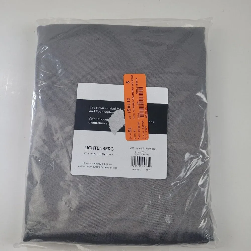 NEW  Sun Zero Gregory Room Darkening Rod Pocket curtain panel Gray '54x63' #CT6